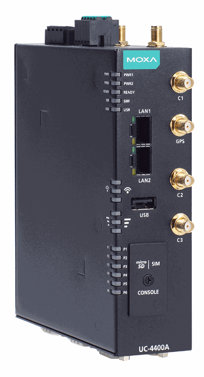 Moxa UC-4400A 工業電腦 (Arm Cortex-A53 四核心，LTE/5G 與 Wi-Fi 6E )